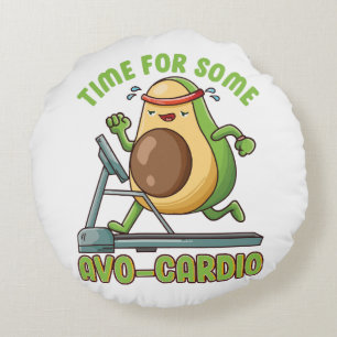 Workout Exercise Funny Humour Sayings Quotes Round Cushion
