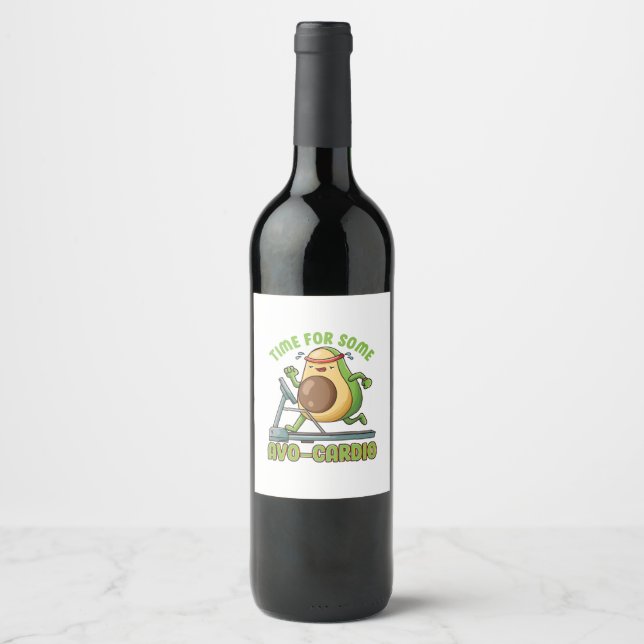 Workout Exercise Funny Humour Sayings Quotes Wine Label (Front)
