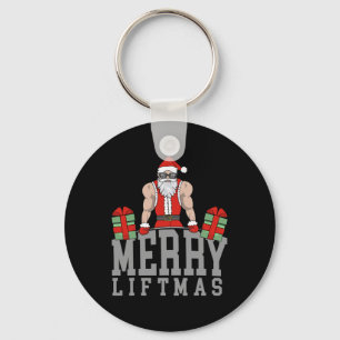 Workout Fitness Bodybuilding Christmas Merry Liftm Key Ring