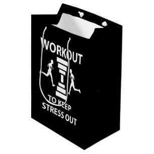 Workout Fitness Exercise Medium Gift Bag