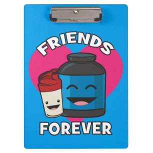 Workout Friends Forever - Cute Kawaii Funny Gym Clipboard