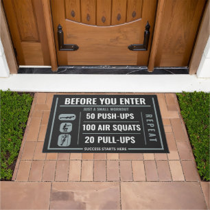 Workout fun for fitness enthusiasts doormat