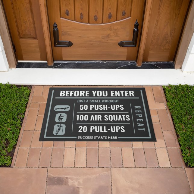 Workout fun for fitness enthusiasts doormat (Outdoor)