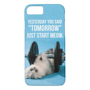 Workout Funny Motivation - Cat - Start Meow iPhone 8/7 Case