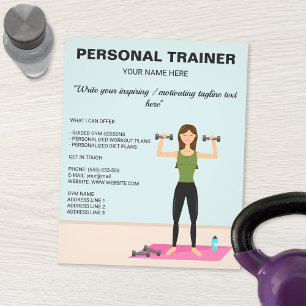 Workout Girl Fitness Girl Custom Personal Trainer Flyer