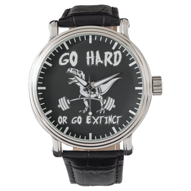 Workout - Go Hard or Go Extinct - T-Rex Deadlift Watch (Front)