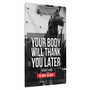 Workout Gym Motivation - Work Hard Clipboard