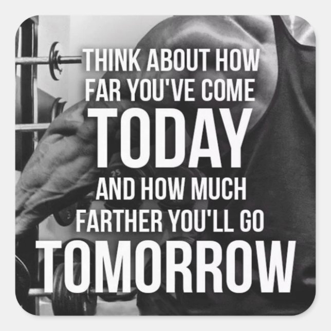 Workout Gym Motivational Square Sticker (Front)