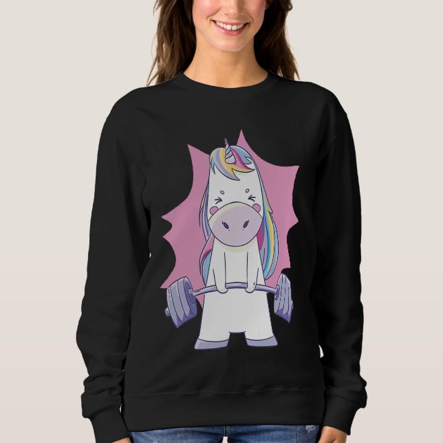 Workout Gym Unicorn Sweatshirt (Front)