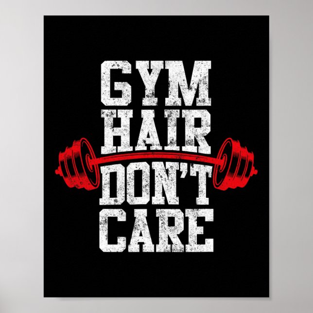 Workout Gym Weight Lifting Bodybuilding Gym Hair D Poster (Front)