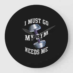 Workout Health And Ness - My Gym Needs Me Large Clock