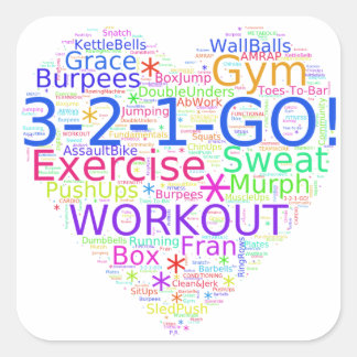 Workout Heart - Crossfit-Inspired Fitness Sticker