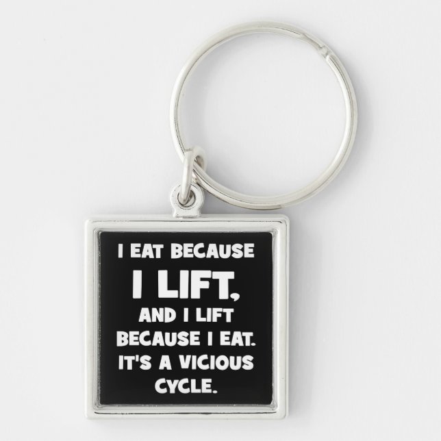 Workout Humour - I eat because I lift Key Ring (Front)