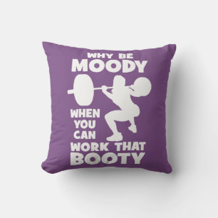 Workout Humour - Work That Booty, Women's Funny Gy Cushion