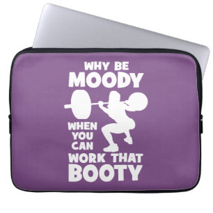 Workout Humour - Work That Booty, Women's Funny Gy Laptop Sleeve