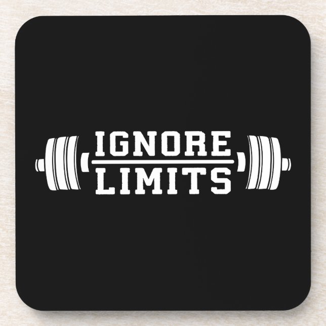 Workout Inspiration - Ignore Limits - Motivational Coaster (Front)