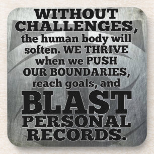 Workout Inspirational Words - Challenges and Goals Coaster