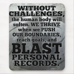 Workout Inspirational Words - Challenges and Goals Mouse Pad