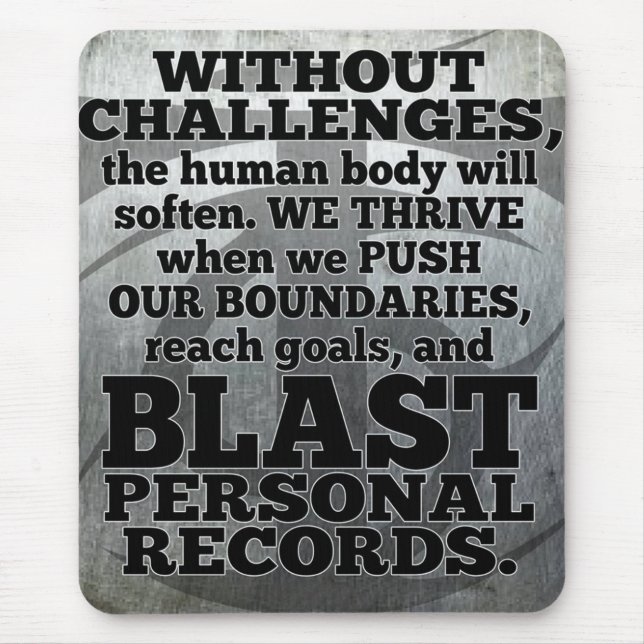 Workout Inspirational Words - Challenges and Goals Mouse Pad (Front)