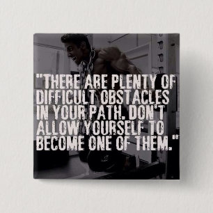 Workout Inspirational Words - Obstacles 15 Cm Square Badge