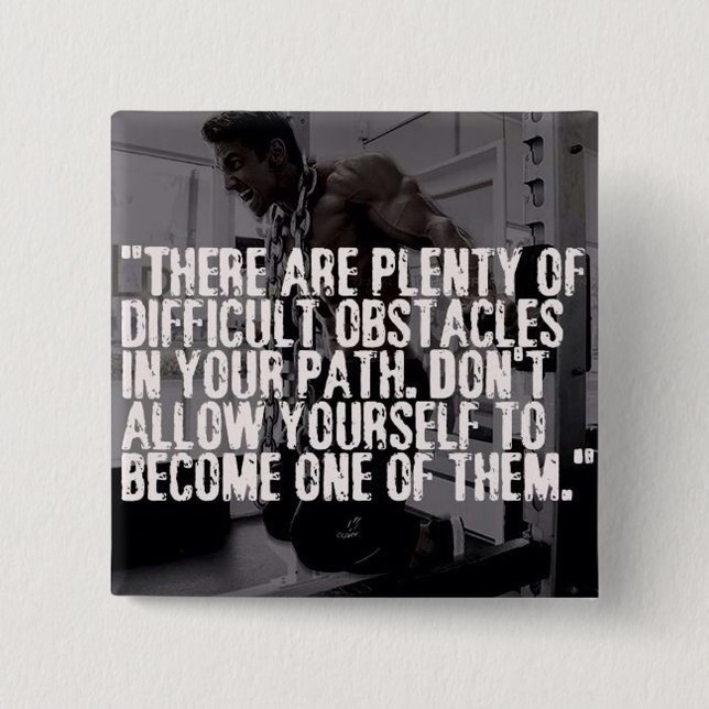 Workout Inspirational Words - Obstacles 15 Cm Square Badge (Front)