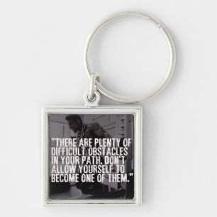 Workout Inspirational Words - Obstacles Key Ring