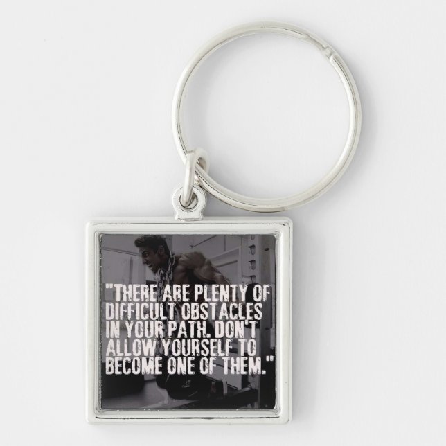 Workout Inspirational Words - Obstacles Key Ring (Front)