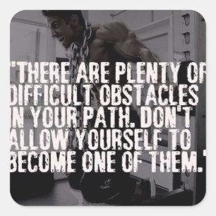 Workout Inspirational Words - Obstacles Square Sticker