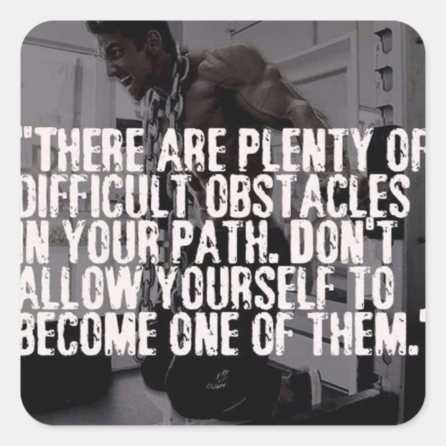 Workout Inspirational Words - Obstacles Square Sticker (Front)