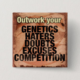 Workout Inspirational Words - Outwork - Motivation 15 Cm Square Badge