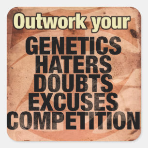 Workout Inspirational Words - Outwork - Motivation Square Sticker