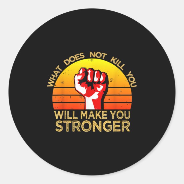 Workout Insration Motivational Saying Men Women  Classic Round Sticker (Front)