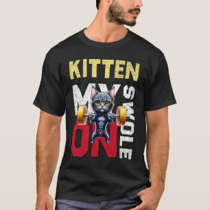 Workout Kitten My Swole On Workout Retro Cat T-Shirt