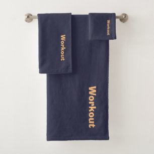 Workout Logo Navy Bath Towel Set