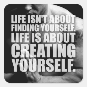 Workout Motivation - Create Yourself Square Sticker