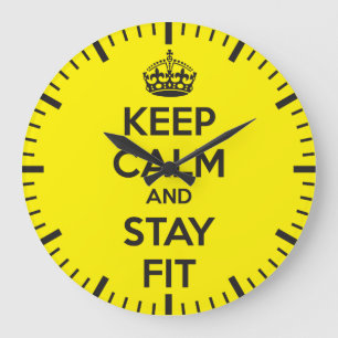 Workout Motivation - Keep Calm and Stay Fit Large Clock