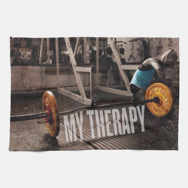 Workout Motivation - My Therapy Tea Towel (Horizontal)