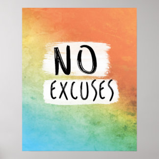 Workout Motivation, Office Motivation, No Excuses Poster