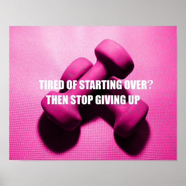 Workout Motivation Quote Don't Give Up | Weights Poster (Front)