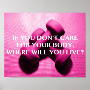 Workout   Motivation Quote Weightlifting Barbells Poster