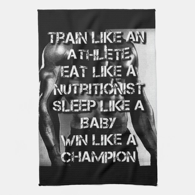 Workout Motivation - Train Like An Athlete Tea Towel (Vertical)