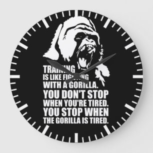 Workout Motivation - Training - Fighting A Gorilla Large Clock