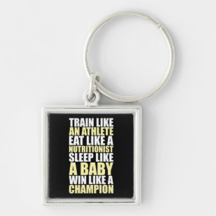 Workout Motivation - Win Like A Champion Key Ring