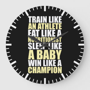 Workout Motivation - Win Like A Champion Large Clock