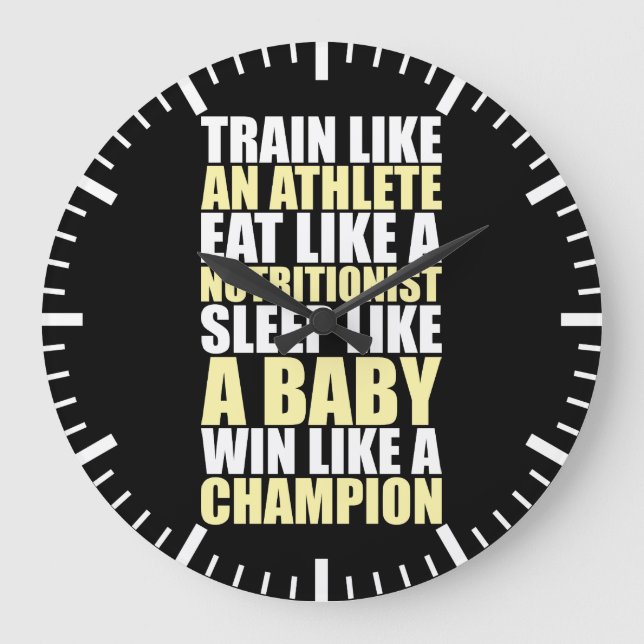 Workout Motivation - Win Like A Champion Large Clock (Front)