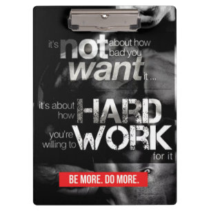 Workout Motivation - Work Hard Clipboard