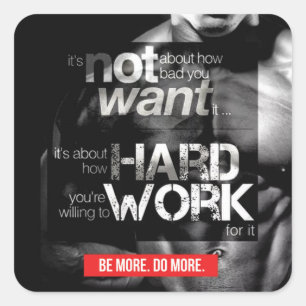 Workout Motivation - Work Hard Square Sticker