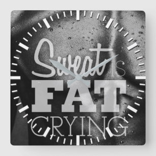 Workout Motivational Square Wall Clock