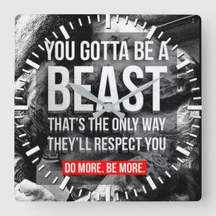 Workout Motivational Square Wall Clock