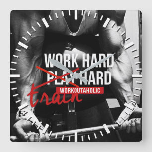 Workout Motivational Square Wall Clock